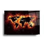World Map Glass Wall Art - LUXARTDECO