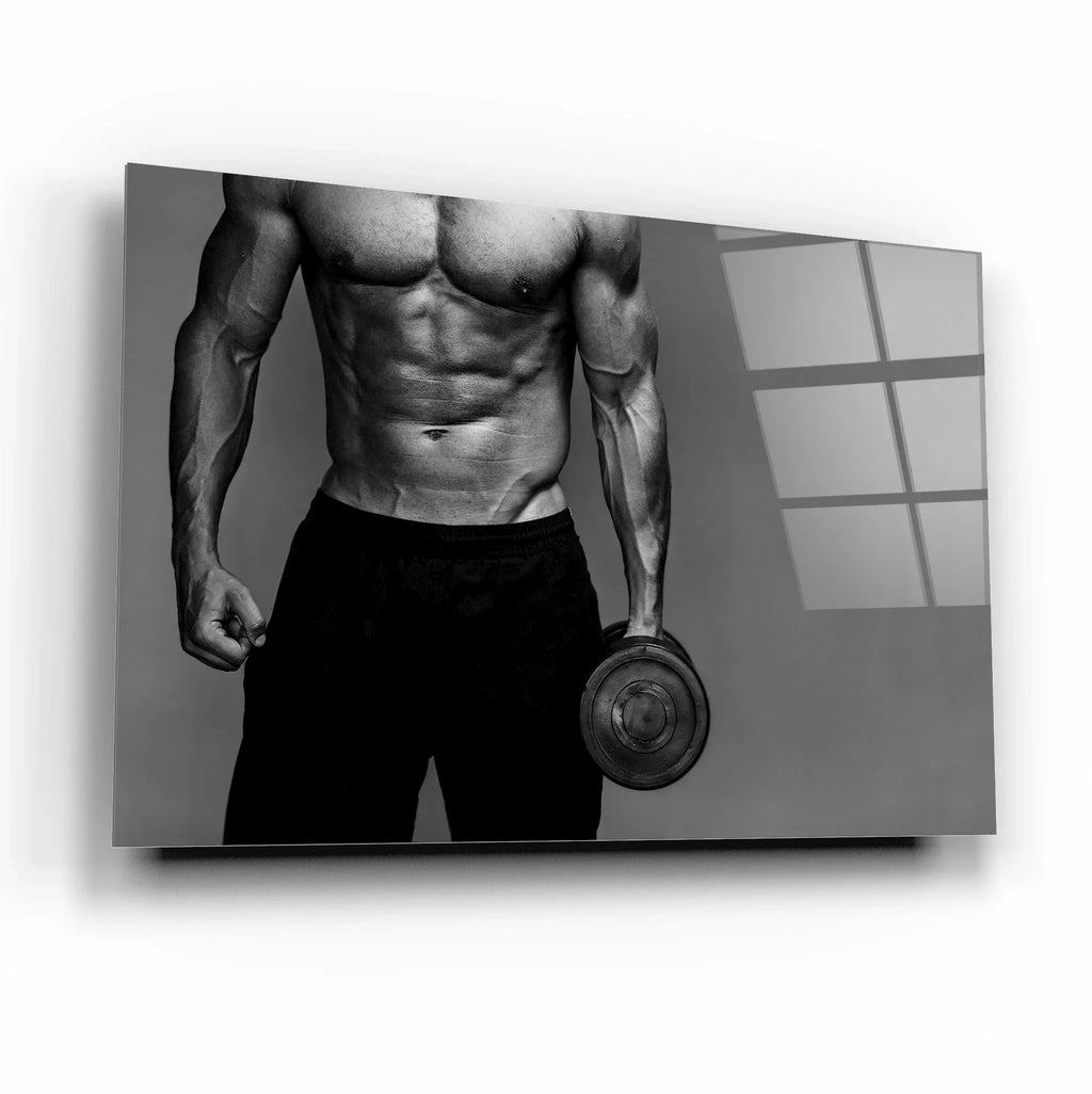 Fitness Athlete Glass Wall Art - LUXARTDECO