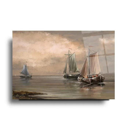 Sailboat at Sea Glass Wall Art - LUXARTDECO