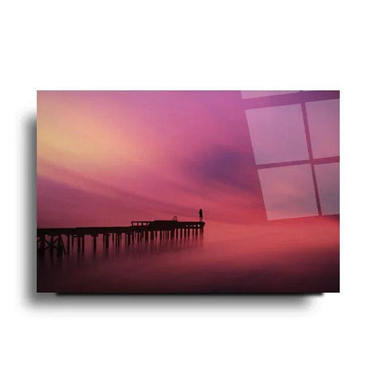 Sea Bridge Glass Wall Art - LUXARTDECO