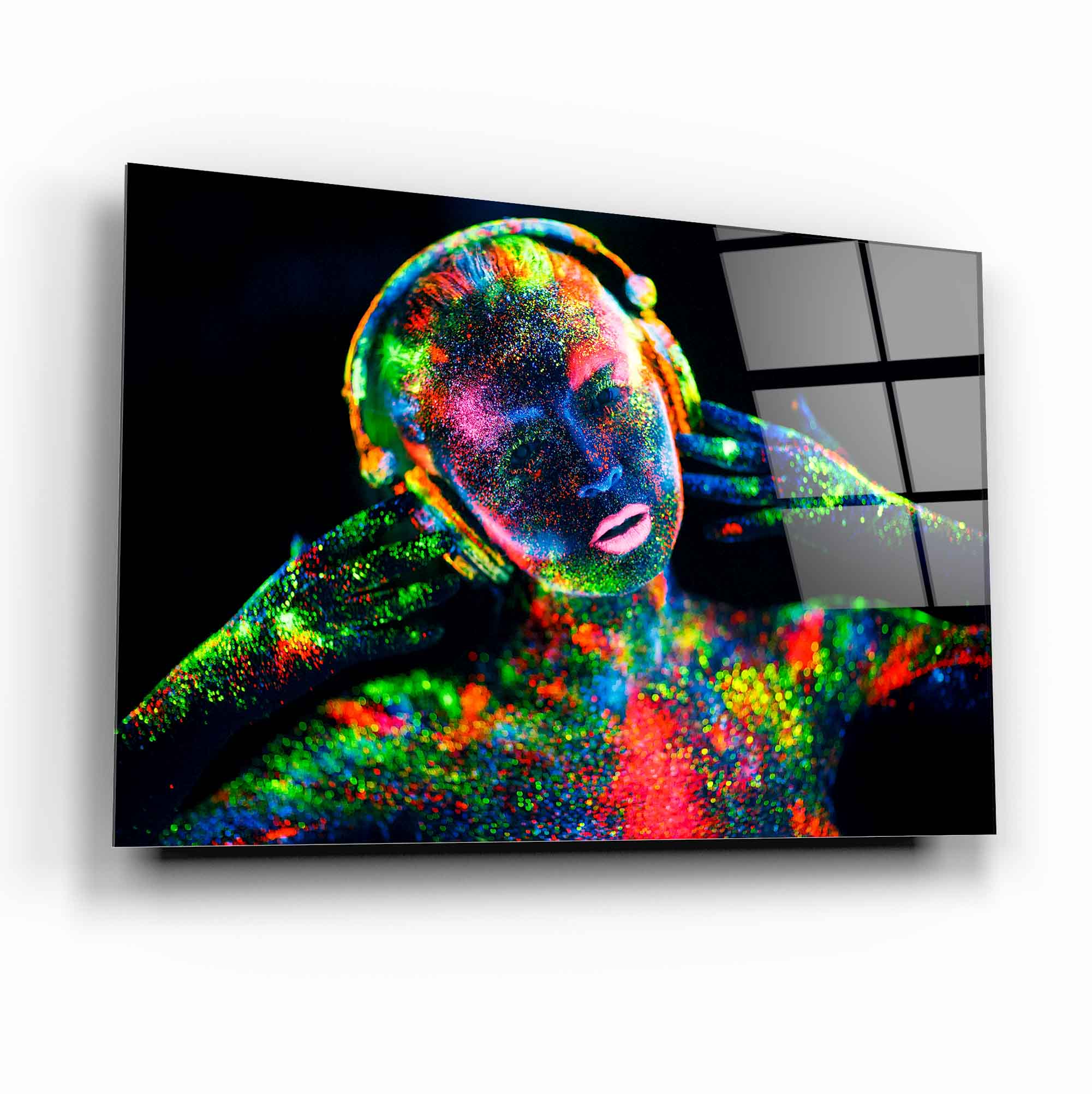 Disco Neon Glas Wall Art
