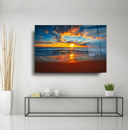 Sea Sunset Glass Wall Art - LUXARTDECO