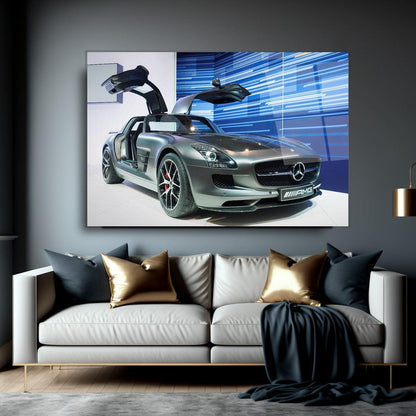 Mercedes-Benz SLS AMG Glass Wall Art