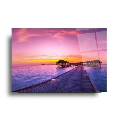 Sea Bridge Glass Wall Art - LUXARTDECO