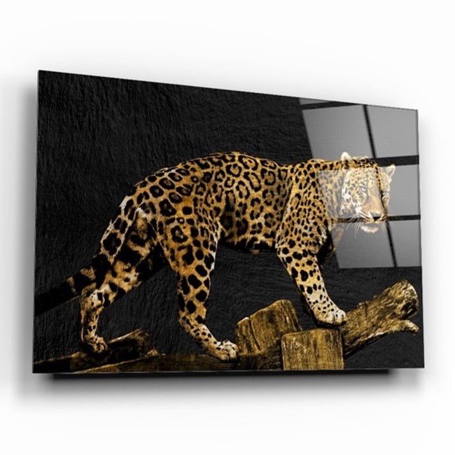 Décoration murale en verre léopard 