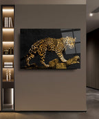 Décoration murale en verre léopard 