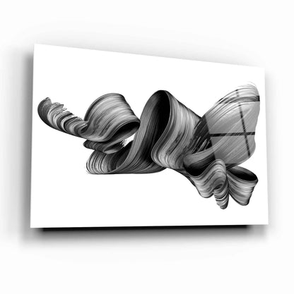Black Wave Abstract Glass Wall Art - LUXARTDECO