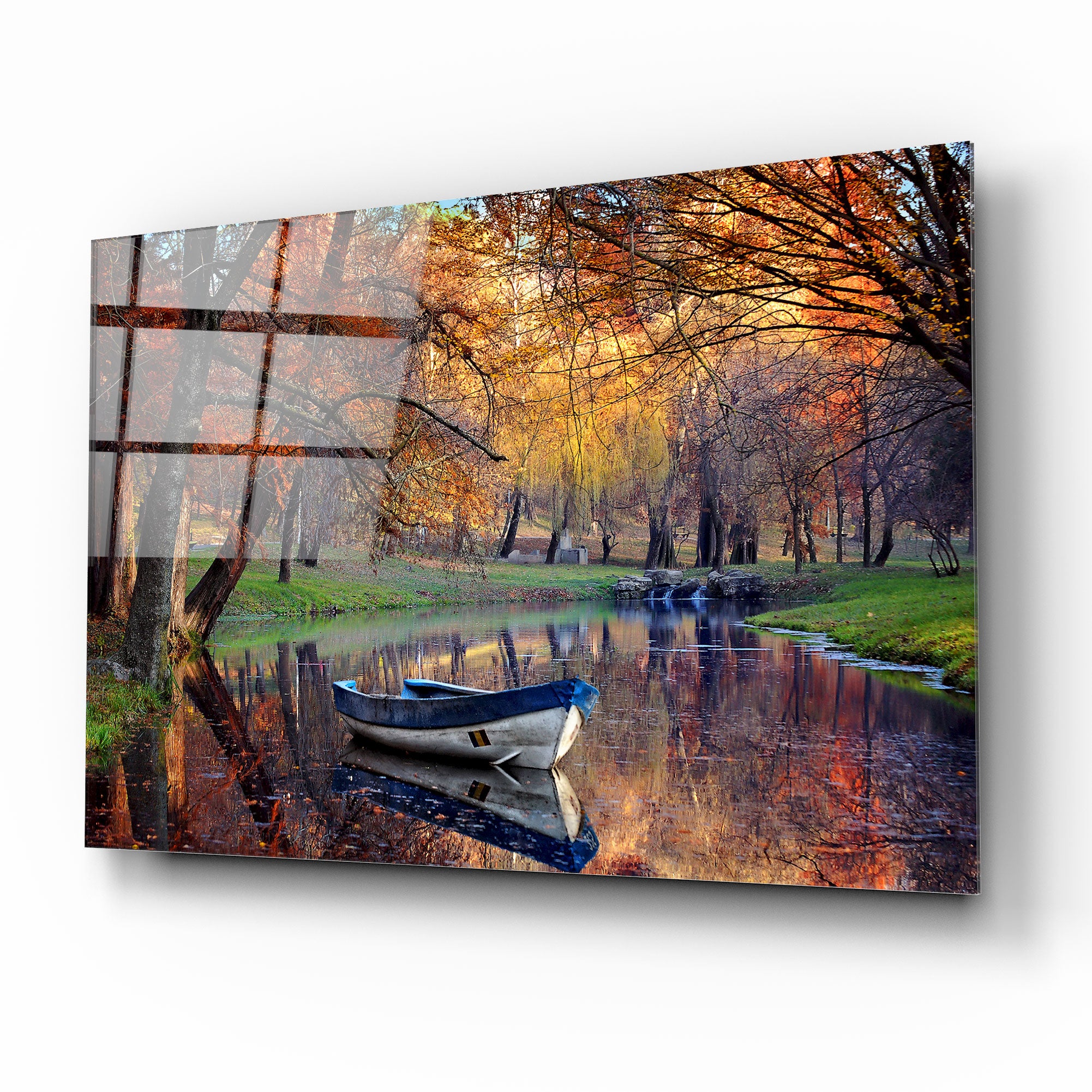 Art mural en verre de lac 