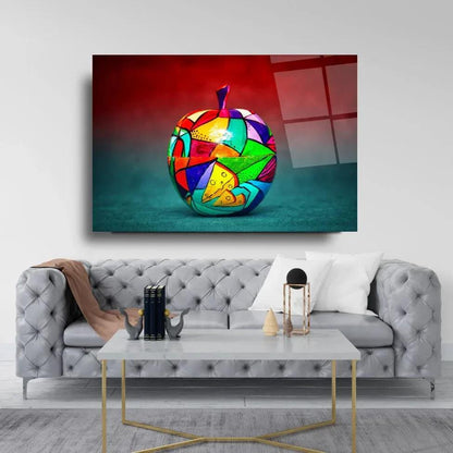 Colorful Apple Glass Wall Art - LUXARTDECO