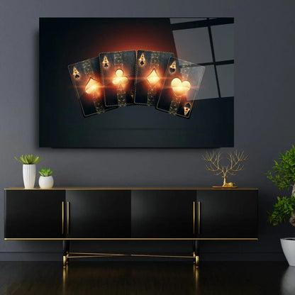 Ace Playing Card Glass Wall Art - LUXARTDECO
