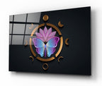 Tableau mural en verre Papillon Lotus