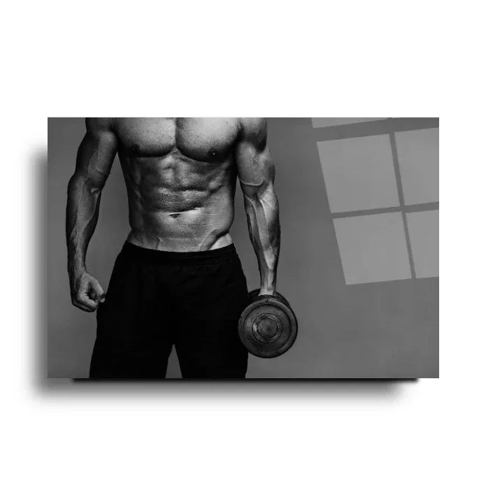 Fitness Athlete Glass Wall Art - LUXARTDECO