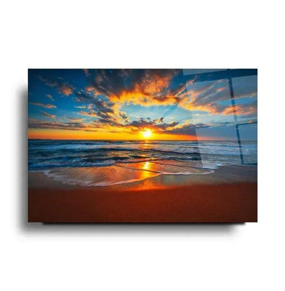 Sea Sunset Glass Wall Art - LUXARTDECO