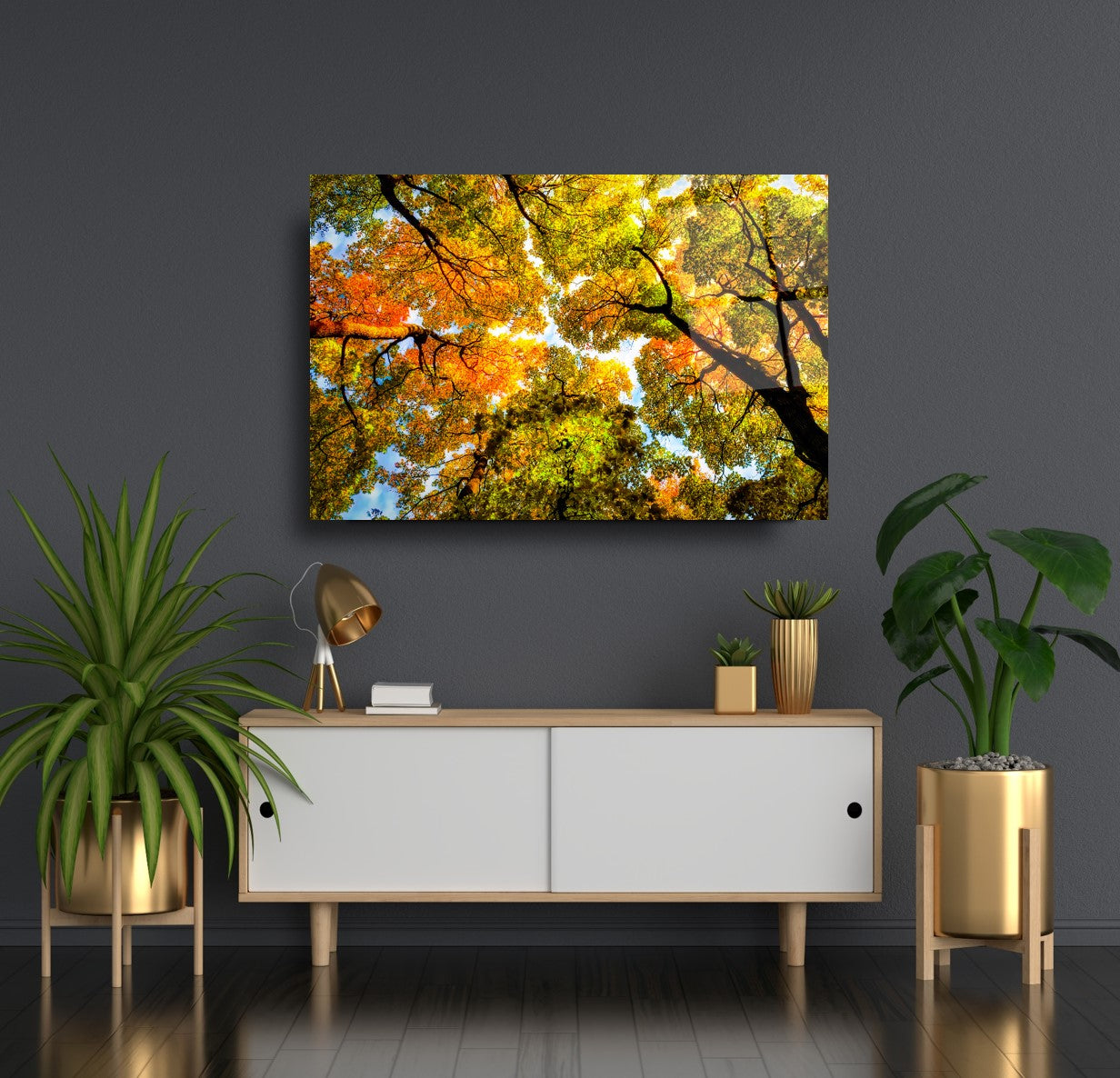 Autumn Trees Glass Wall Art