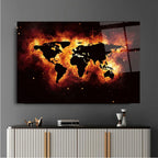World Map Glass Wall Art - LUXARTDECO