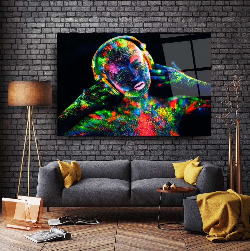 Disco Neon Glas Wall Art
