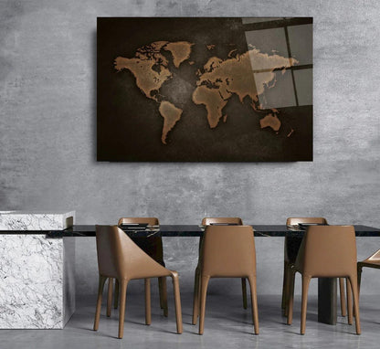 World Map Glass Wall Art - LUXARTDECO
