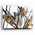 Grey Flower Glass Wall Art
