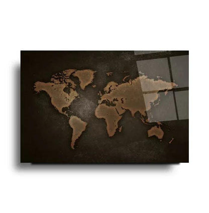 World Map Glass Wall Art - LUXARTDECO