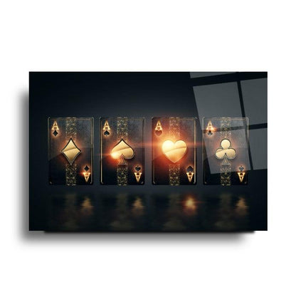Ace Cards Glass Wall Art