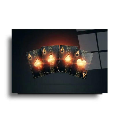 Ace Playing Card Glass Wall Art - LUXARTDECO