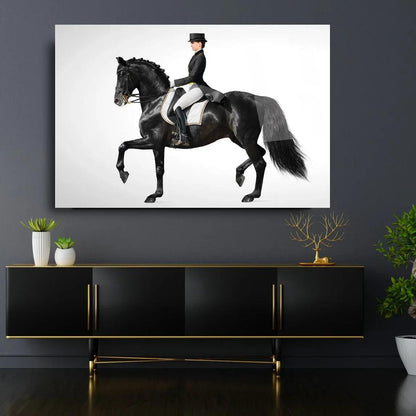 Woman on Horse Glass Wall Art - LUXARTDECO