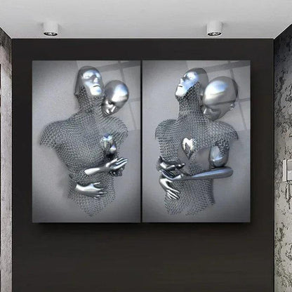 Bodies in Love Duo Glass Wall Art Set - LUXARTDECO