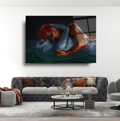 Embracing Couple Glass Wall Art - LUXARTDECO