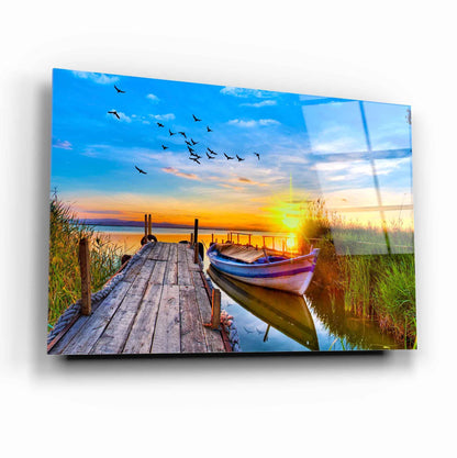 Sunset Bridge Sea Glass Wall Art - LUXARTDECO
