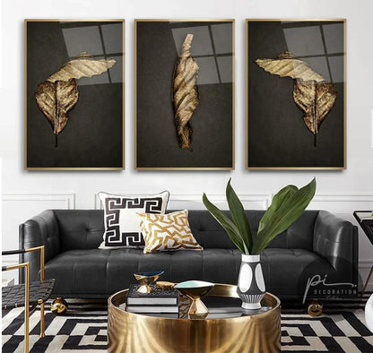Leaves Glass Wall Art - LUXARTDECO