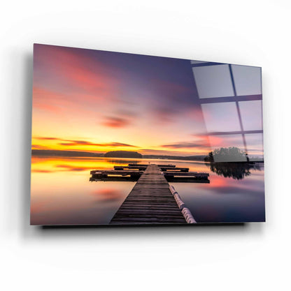 Sunset Bridge Glass Wall Art - LUXARTDECO