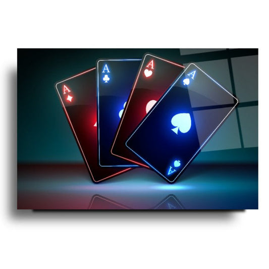 Playing Cards Glass Wall Art