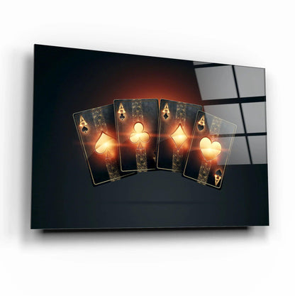 Ace Playing Card Glass Wall Art - LUXARTDECO
