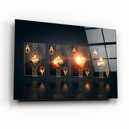 Ace Cards Glass Wall Art