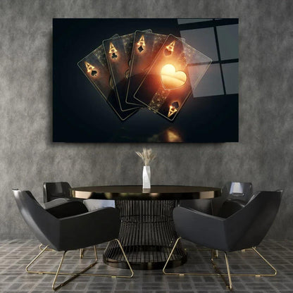 Ace Playing Card Glass Wall Art - LUXARTDECO