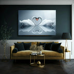 Two Swans Glass Wall Art - LUXARTDECO