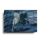 Two Horses Glass Wall Art - LUXARTDECO