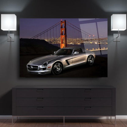 Mercedes-Benz SLS AMG Glass Wall Art