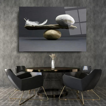 Zen Balance Stones Glass Wall Art - LUXARTDECO