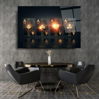 Ace Cards Glass Wall Art