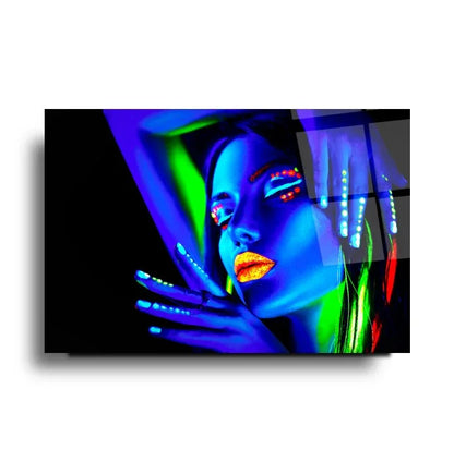 Multicolor Woman Glass Wall Art - LUXARTDECO