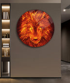 Décoration murale en verre Fire Wolf