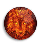 Décoration murale en verre Fire Wolf